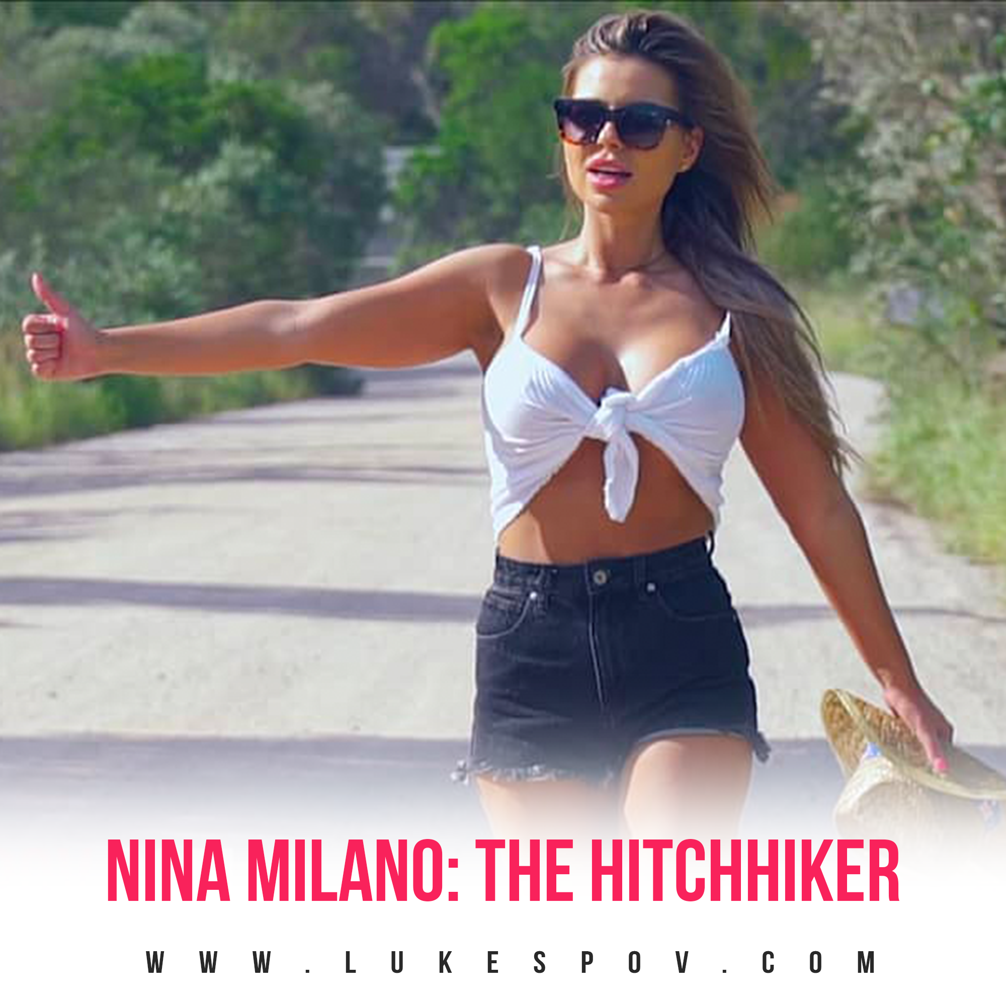 HITCHHIKER NINA MILANO FUCKS OUTDOORS